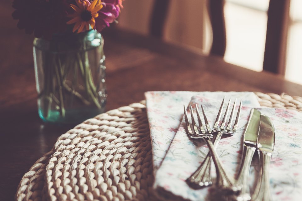 A table set for a family meal